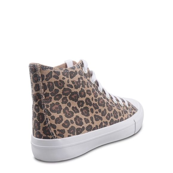 Brand New Leopard No Bounderies Women's High Top Canvas Sneakers - Picture 3 of 3